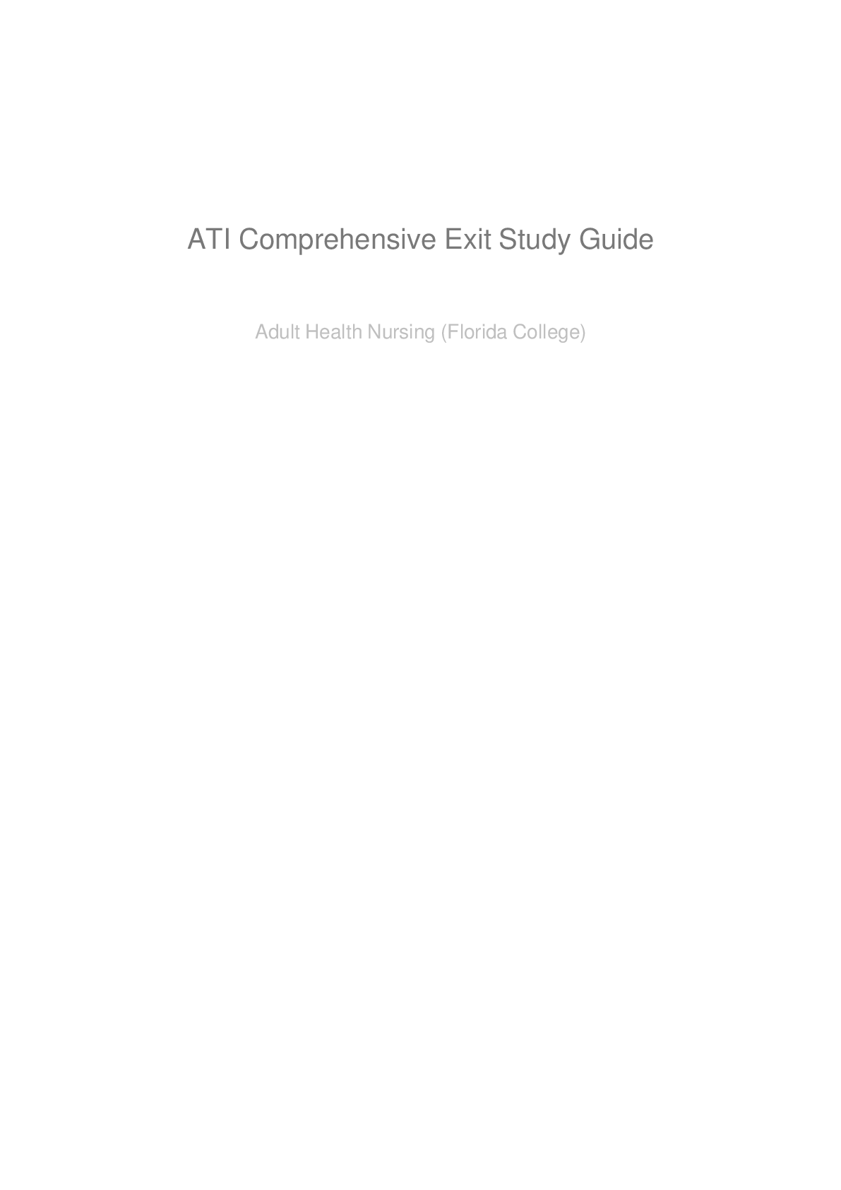 Preview image for ATI Comprehensive Exit Study Guide
