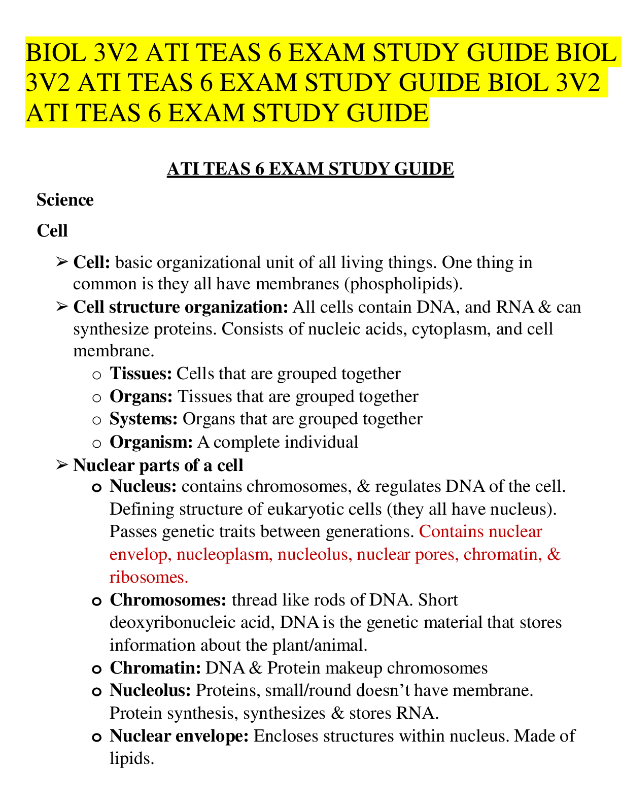 Preview image for BIOL 3V2 ATI TEAS 6 EXAM STUDY GUIDE BIOL 3V2 ATI TEAS 6 EXAM STUDY GUIDE BIOL 3V2 ATI TEAS 6 EXAM STUDY GUIDE