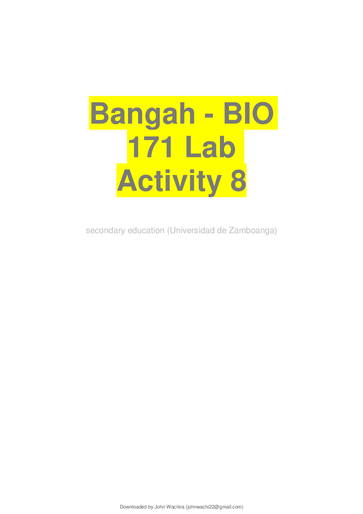 Preview of Cell and Molecular Biology BIO 171 Laboratory