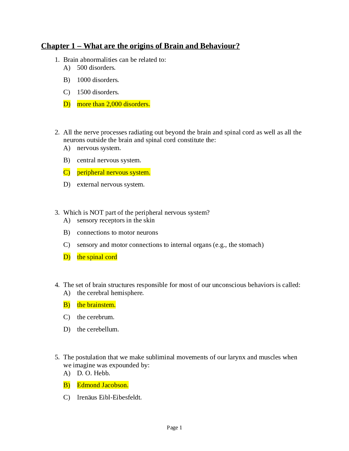 Preview image for Test Bank for An Introduction to Brain and Behavior 6th Edition Bryan Kolb, (PSY 251)