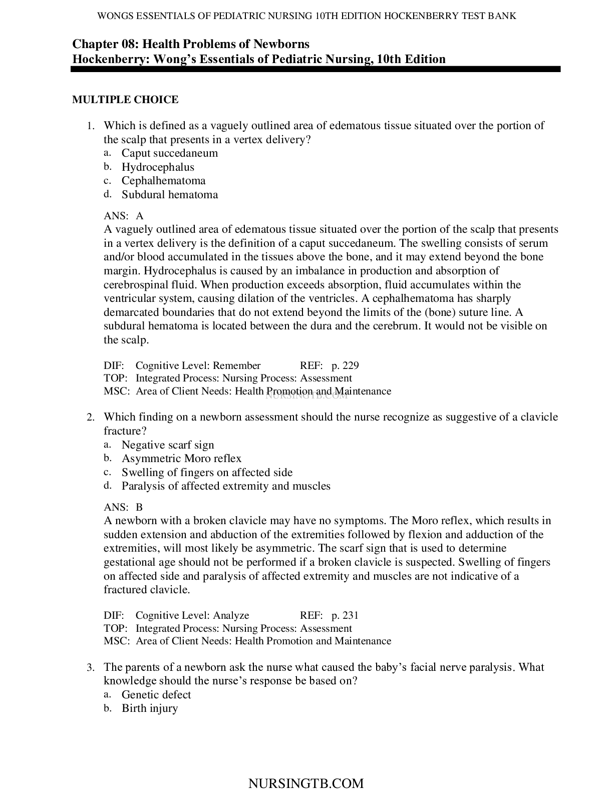 Preview image for Chapter 08: Health Problems of Newborns