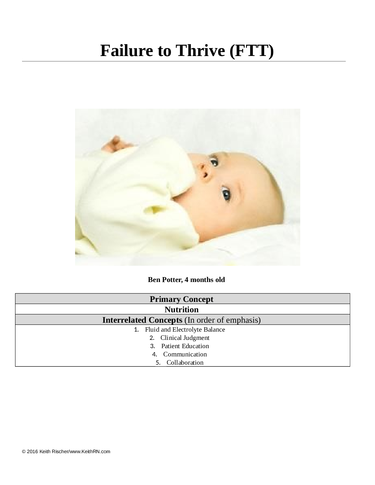 Preview image for History of Present Problem: Ben Potter is a 4-month-old male presented to the pediatrician’s office for a routine well-child exam. Ben is accompanied by his mother, Pamela, a 19-year-old single mother. Pamela appears visibly tired and reports that Ben has been getting up more frequently in the night, crying but refusing to eat. Pamela reports that over the past three weeks, Ben often refuses his formula feedings and reports episodes of gagging, arching his back, and frequent crying during and immediately following formula feedings. Pamela reports that she has interpreted this behavior as a sign that she is overfeeding Ben and has started watering down his Similac. According to his chart, Pamela has never breastfed Ben. In addition, the following growth measurements are noted: