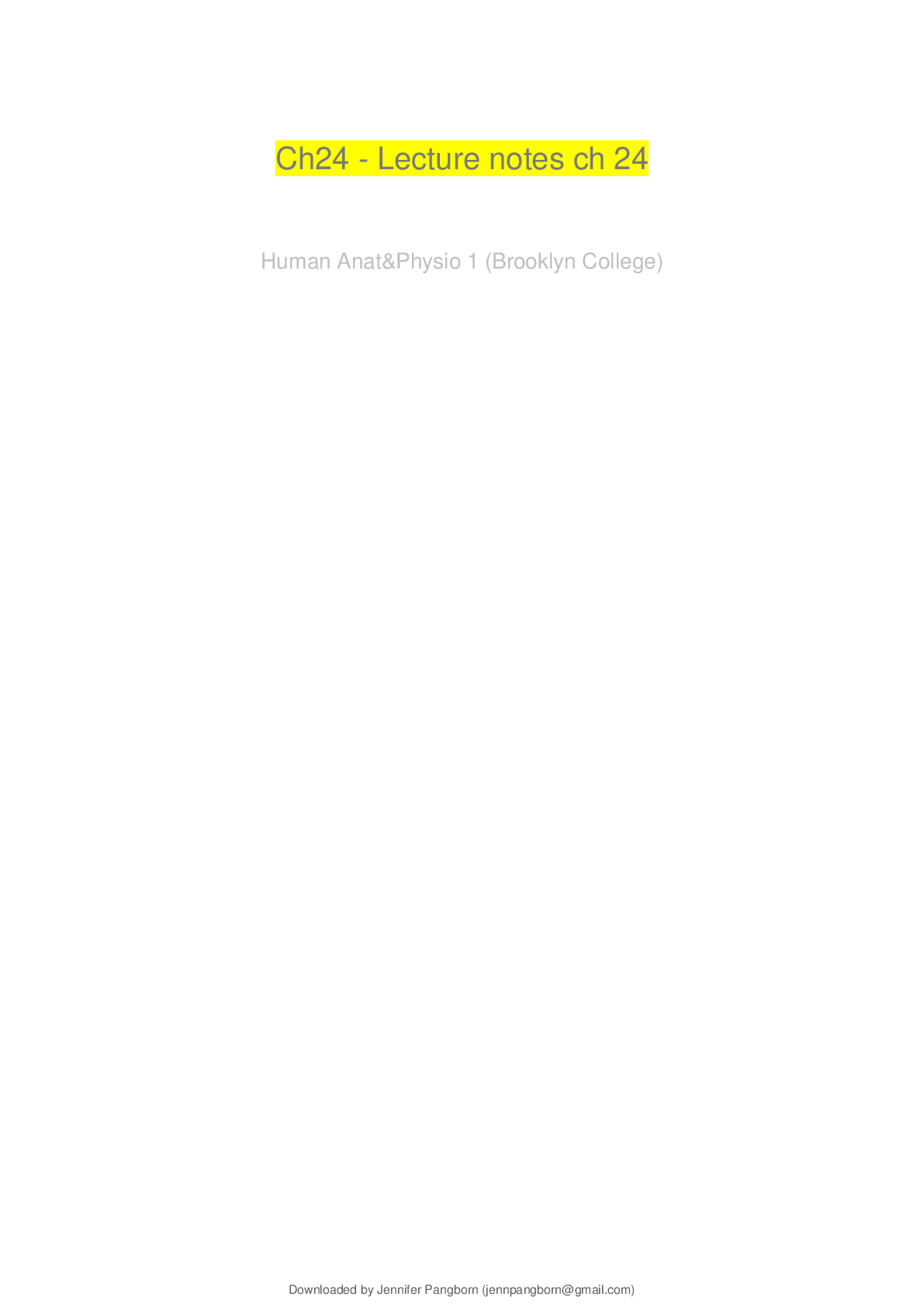 Preview image for Ch24 - Lecture notes ch 24  Human Anatomy&Physiology 1