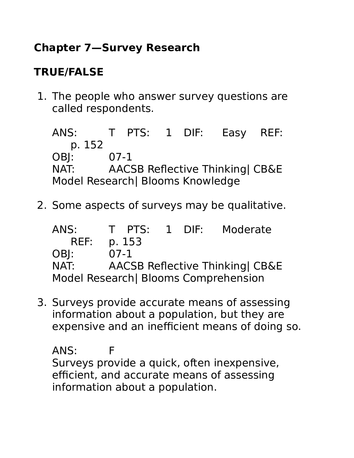 Preview image for Survey Research TESTBANK ( ALL ANSWERS CORRECT ) DOWNLOAD TO SCORE A