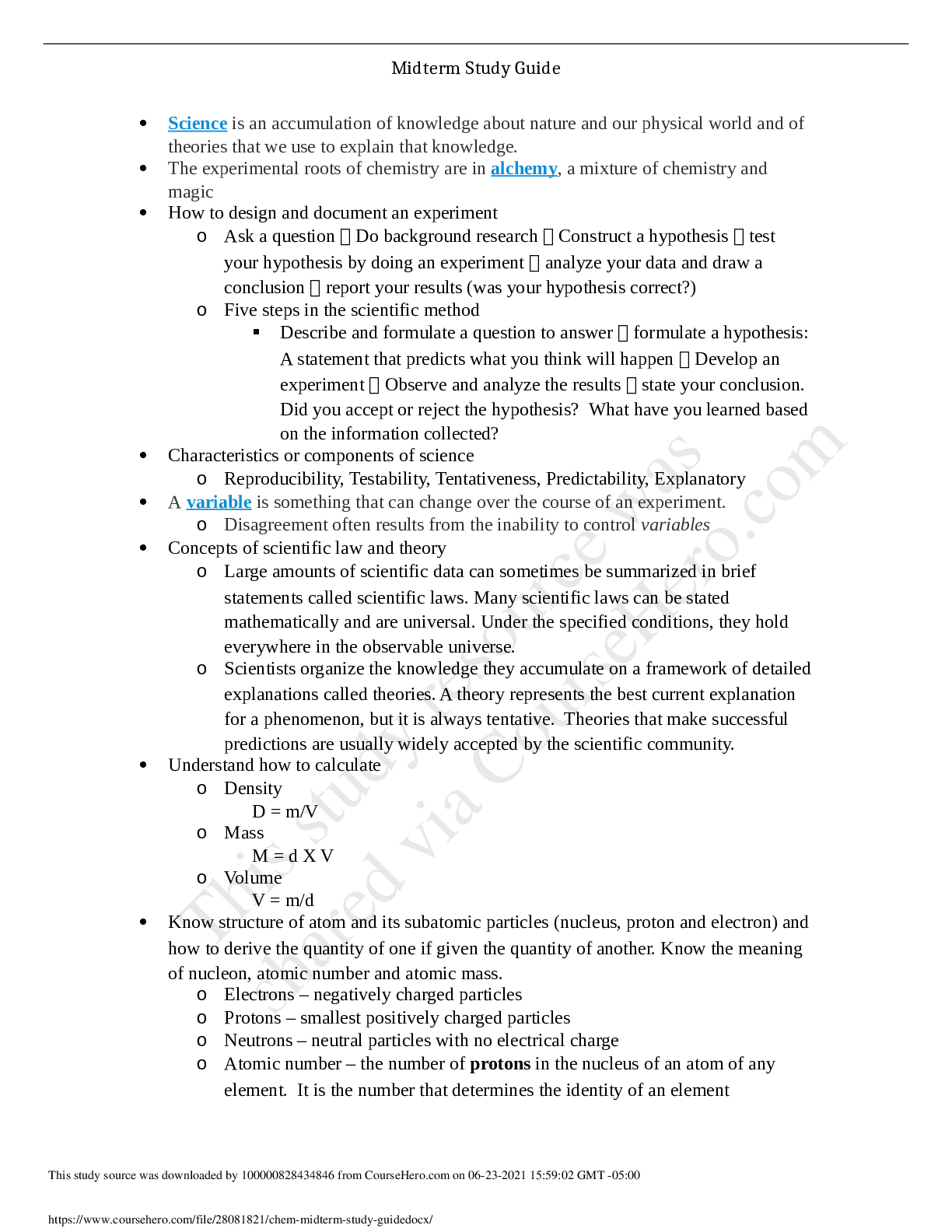 Preview image for chem 120Midterm Study Guide