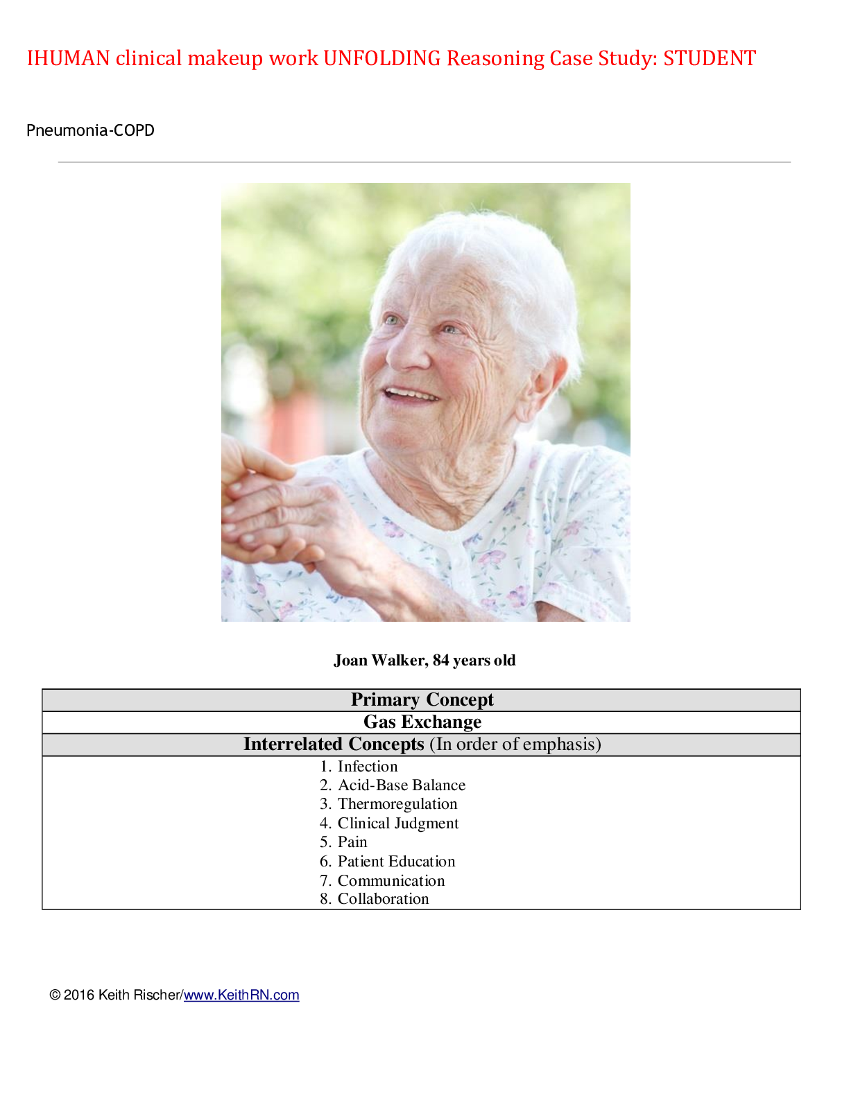 Preview image for IHUMAN clinical makeup work UNFOLDING Reasoning Case Study: STUDENT,100% CORRECT