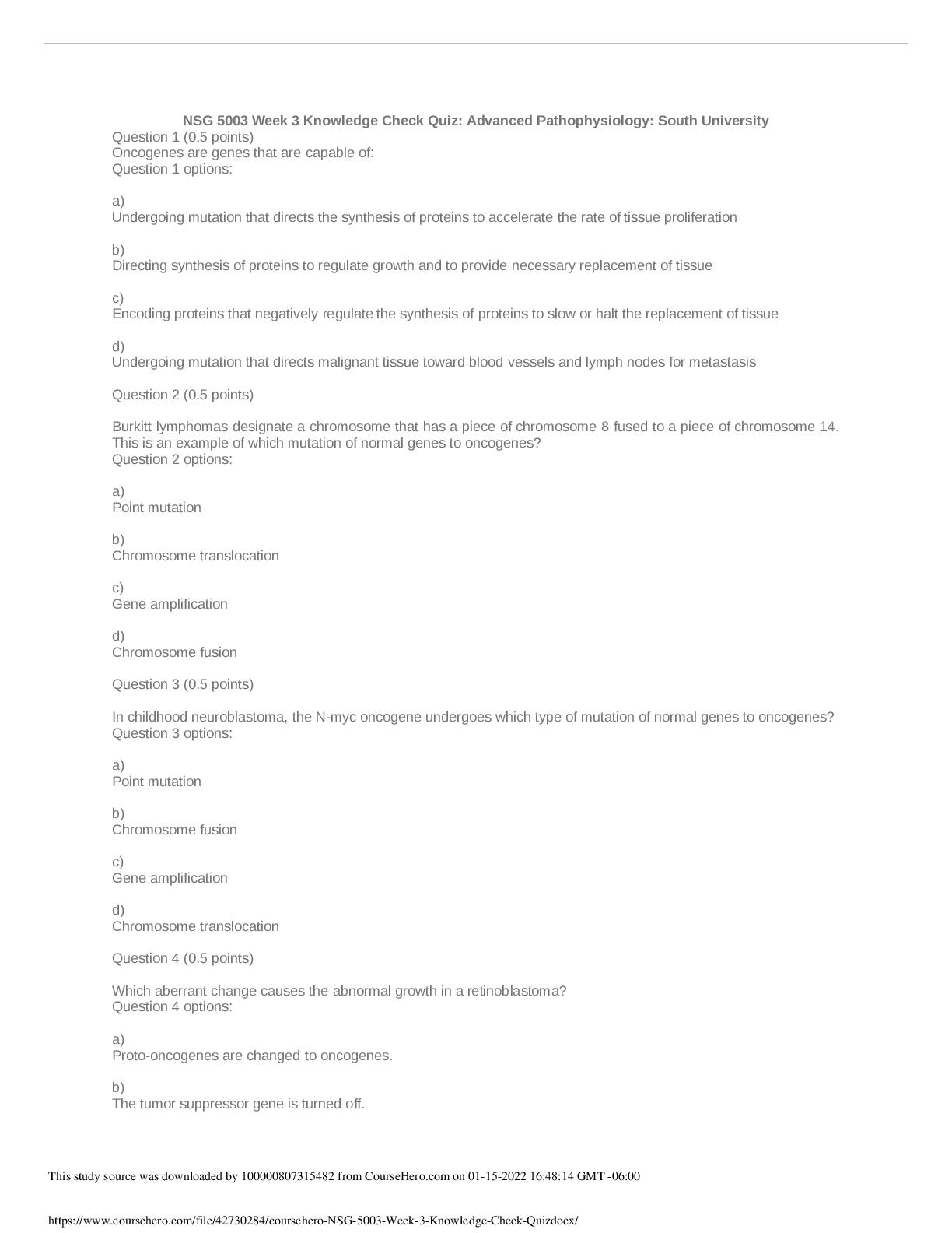 Preview of NSG 5003 Week 3 Knowledge Check 2