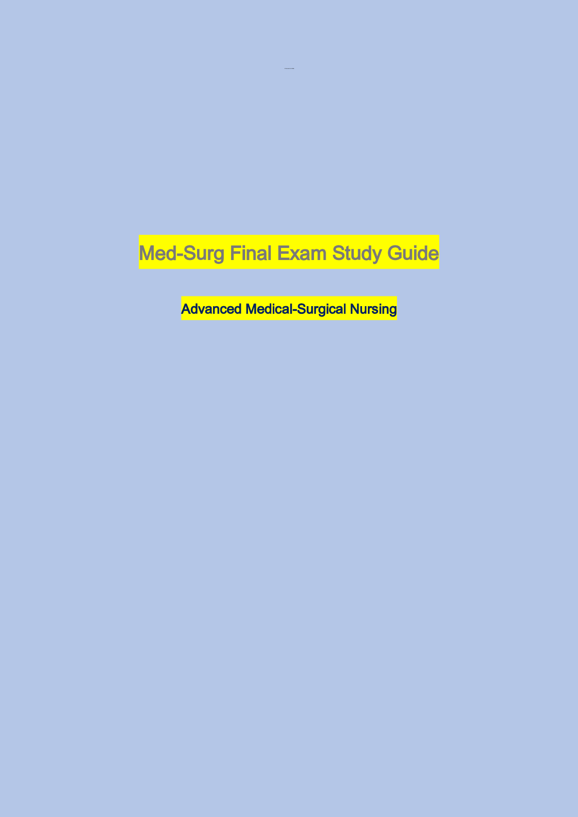 Preview image for Med-Surg Final Exam Study Guide (2021)