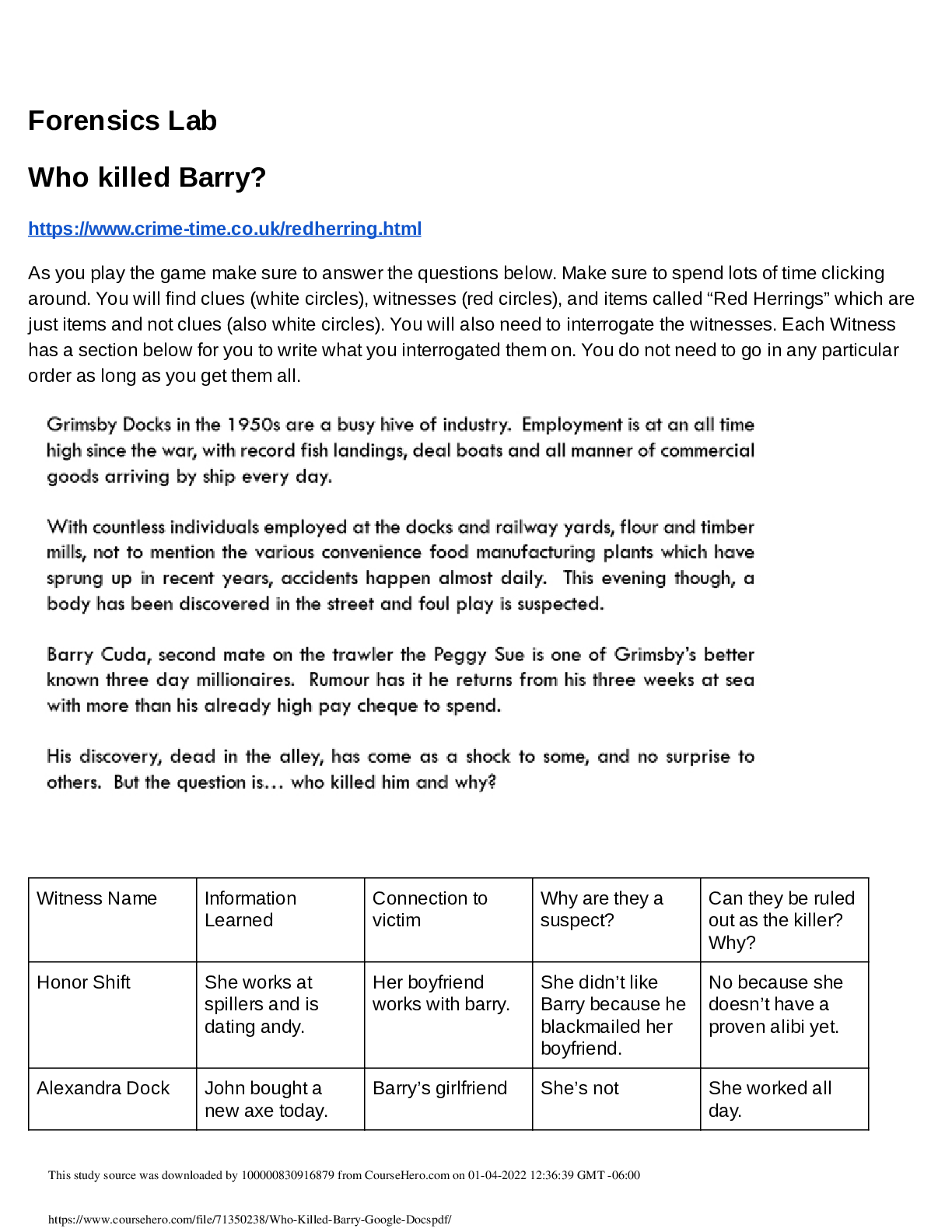 Preview of Forensics Lab Who killed Barry?