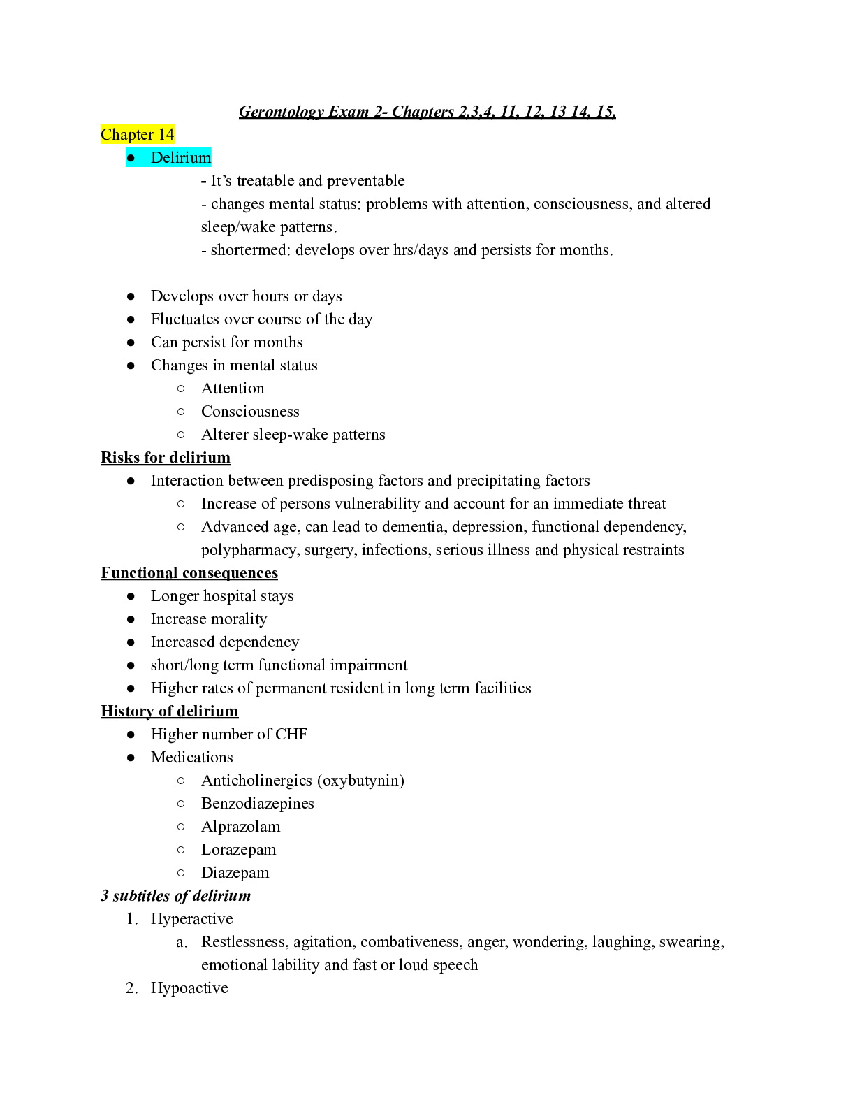 Preview image for NU 316 - Gero Exam 2 Study Guide/NU 316 - Gero Exam 2 Study Guide.