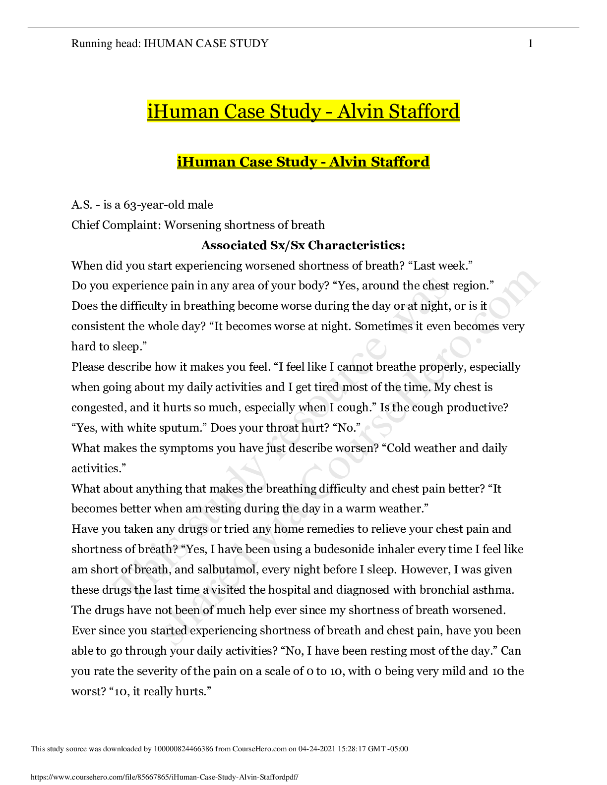 Preview image for iHuman Case Study - Alvin Stafford