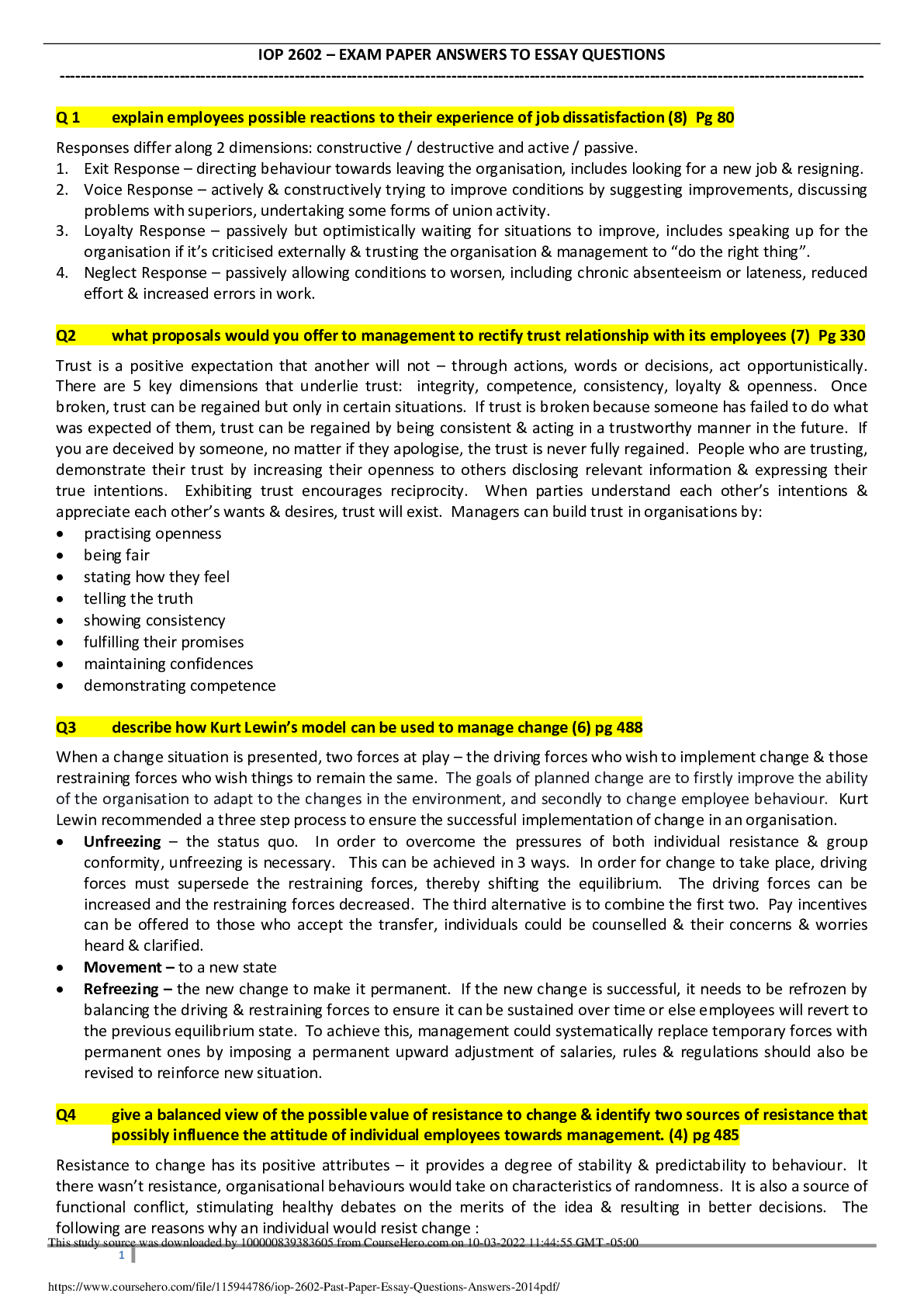 Preview image for IOP 2602 – EXAM PAPER ANSWERS TO ESSAY QUESTIONS