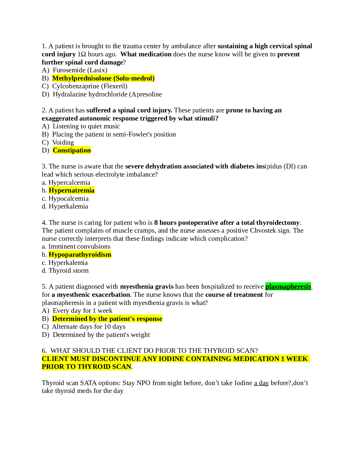 Preview image for latest New Jersey Medical School NURS   medsurg ✔✔