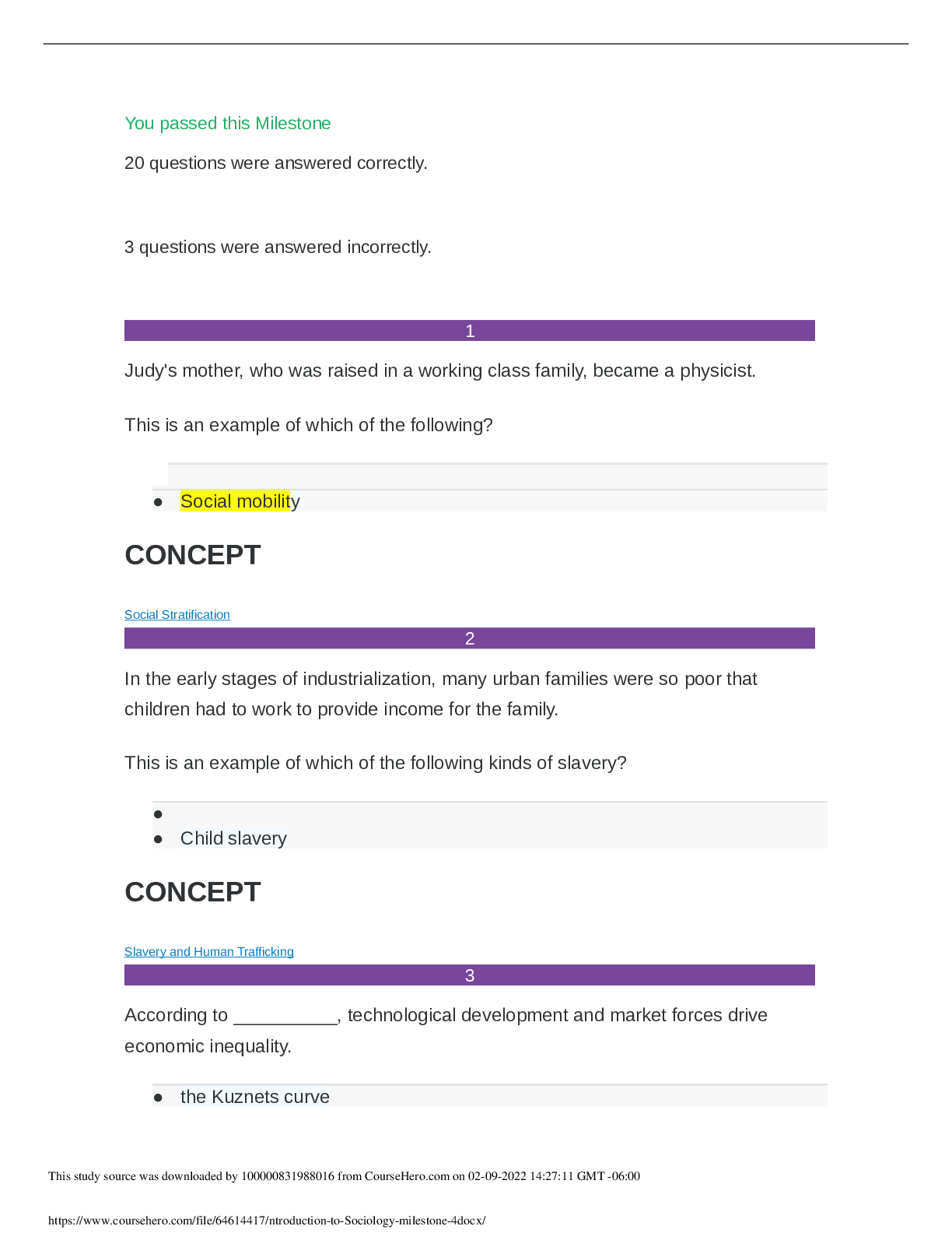 Preview of Introduction to Sociology milestone 4,100% CORRECT