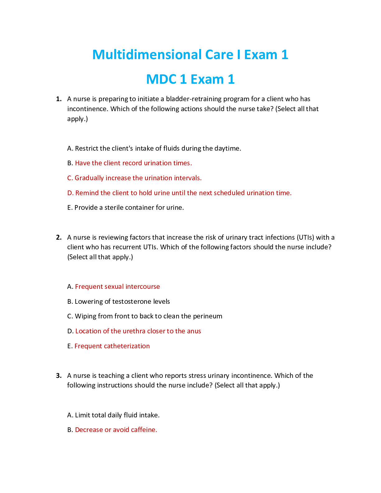 Preview image for NUR 2356 / NUR2356 Final Exam: Multidimensional Care I / MDC 1 Final Exam Review (Latest 2023/2024) Rasmussen