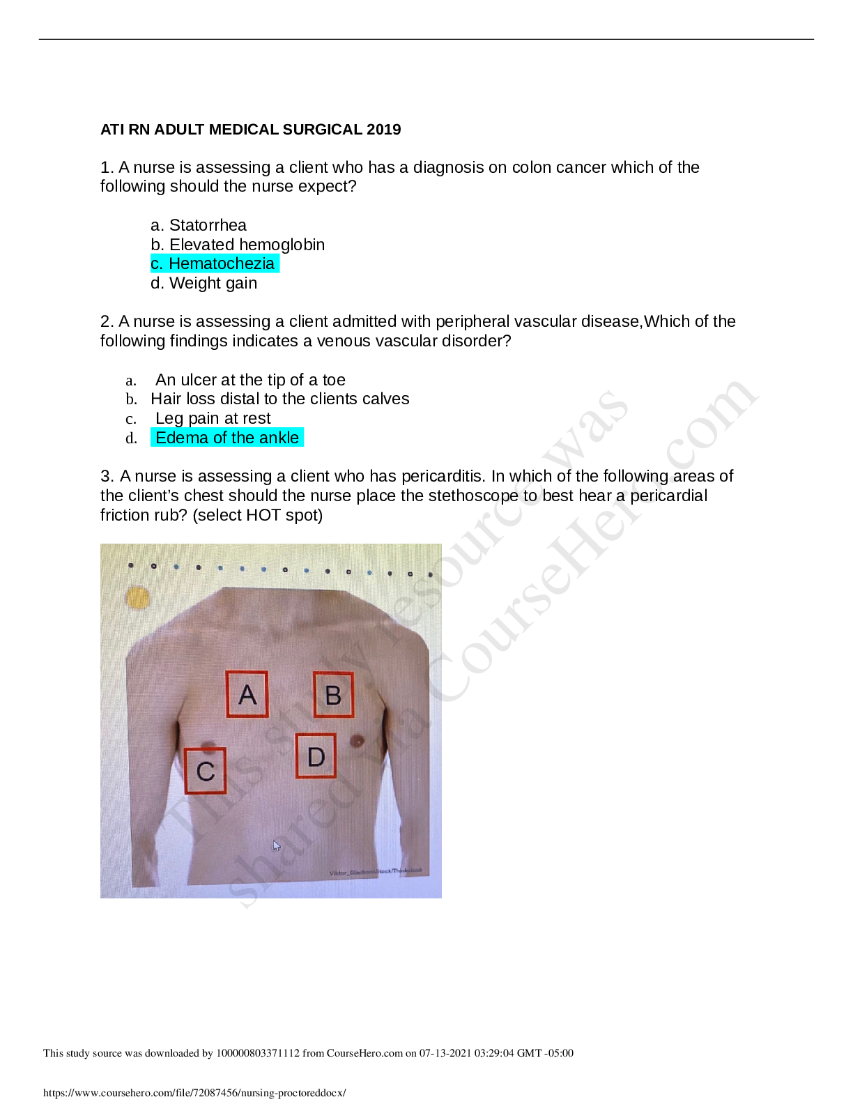 Preview image for ATI RN ADULT MEDICAL SURGICAL 2019 Complete Solutions