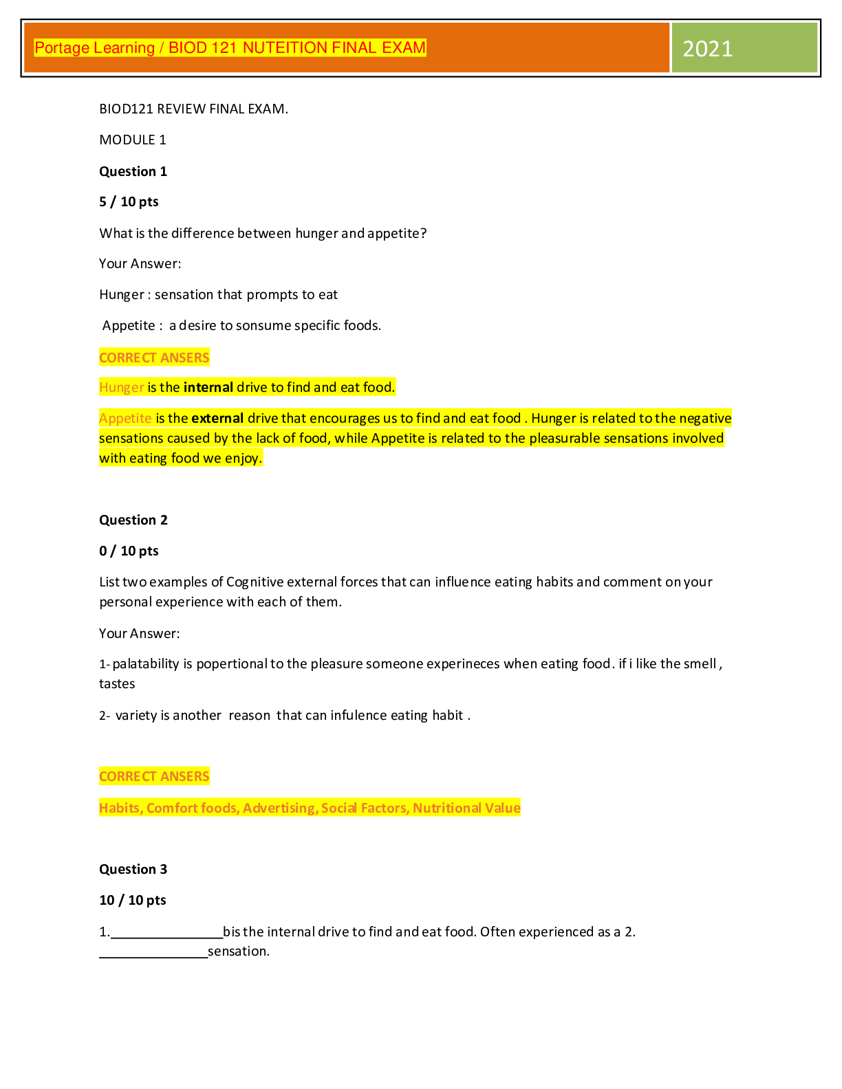 Preview image for BIOD 121 NUTEITION FINAL EXAM