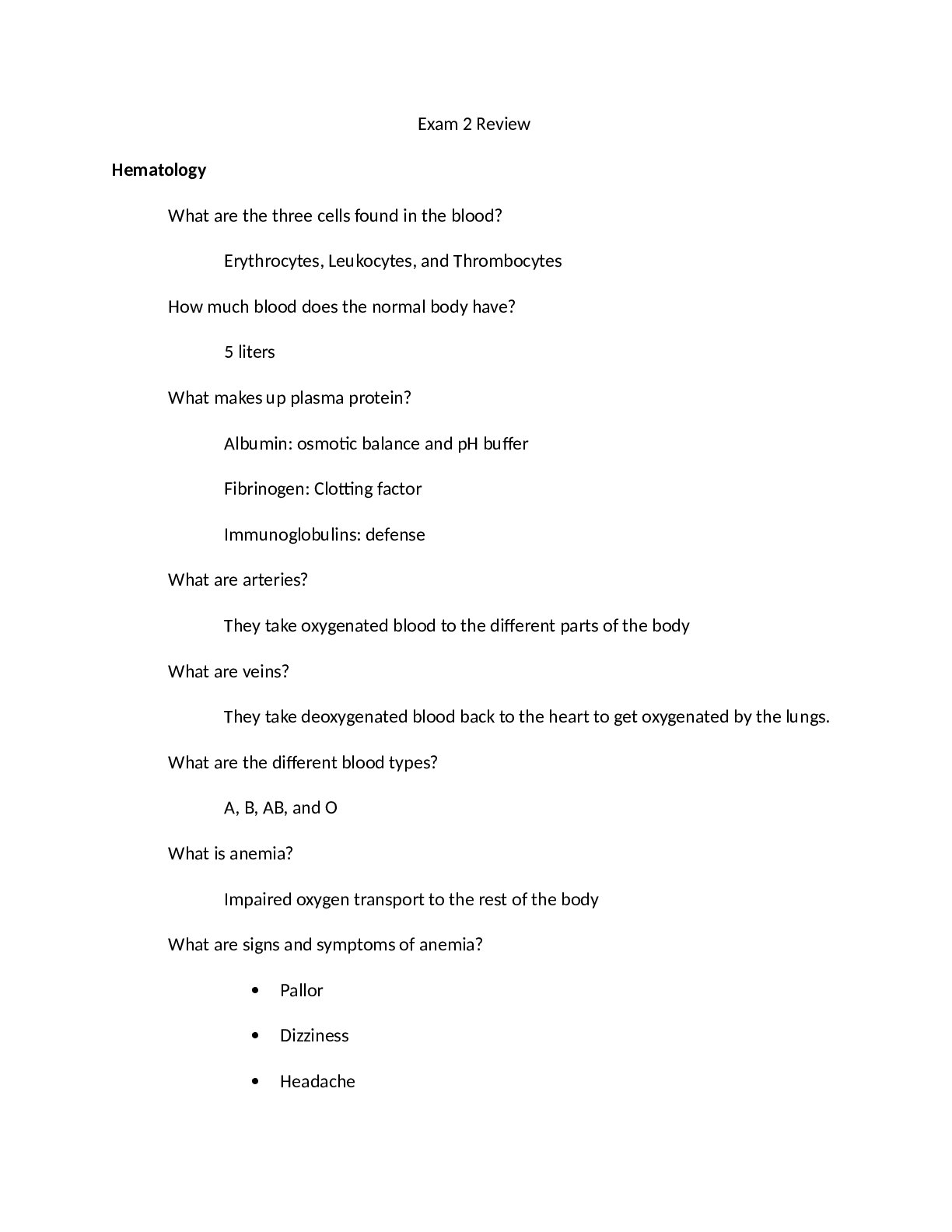 Preview image for Chamberlain College of Nursing NR 283 patho exam 2 review