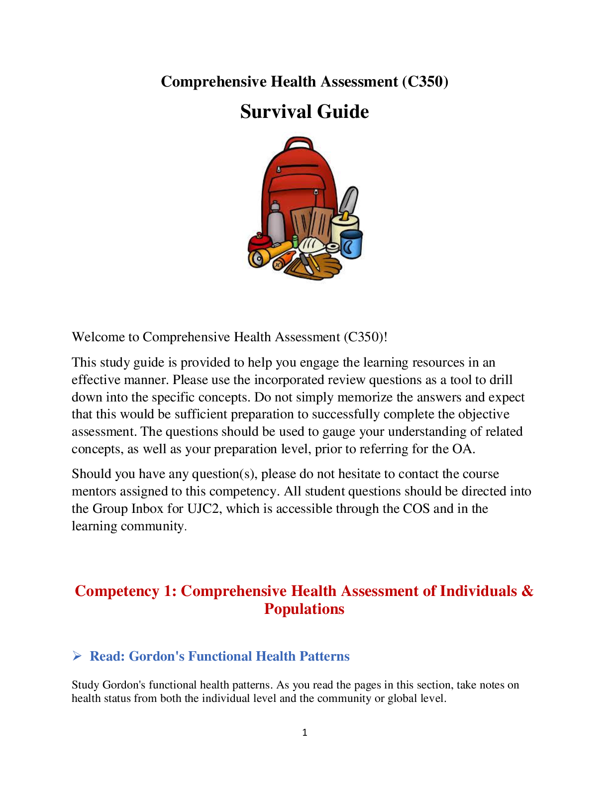 Preview image for NURSING C350 UPDATED 2020 Survival Guide