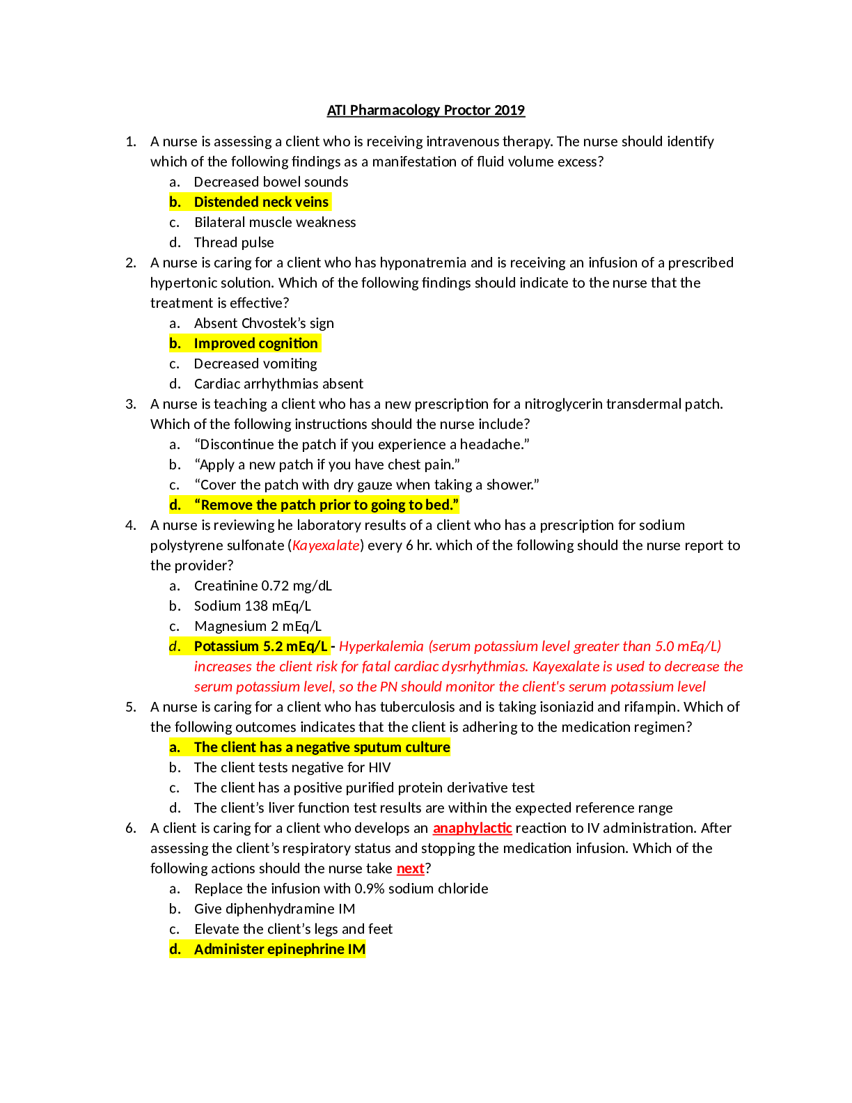 Preview image for ATI PHARMALOLOGY 2020 EXAM RETAKE STUDY GUIDE