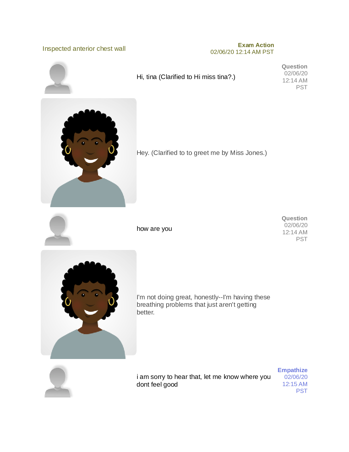Preview image for NR 509 SHADOW HEALTH ASSESSMENT Respiratory Transcript