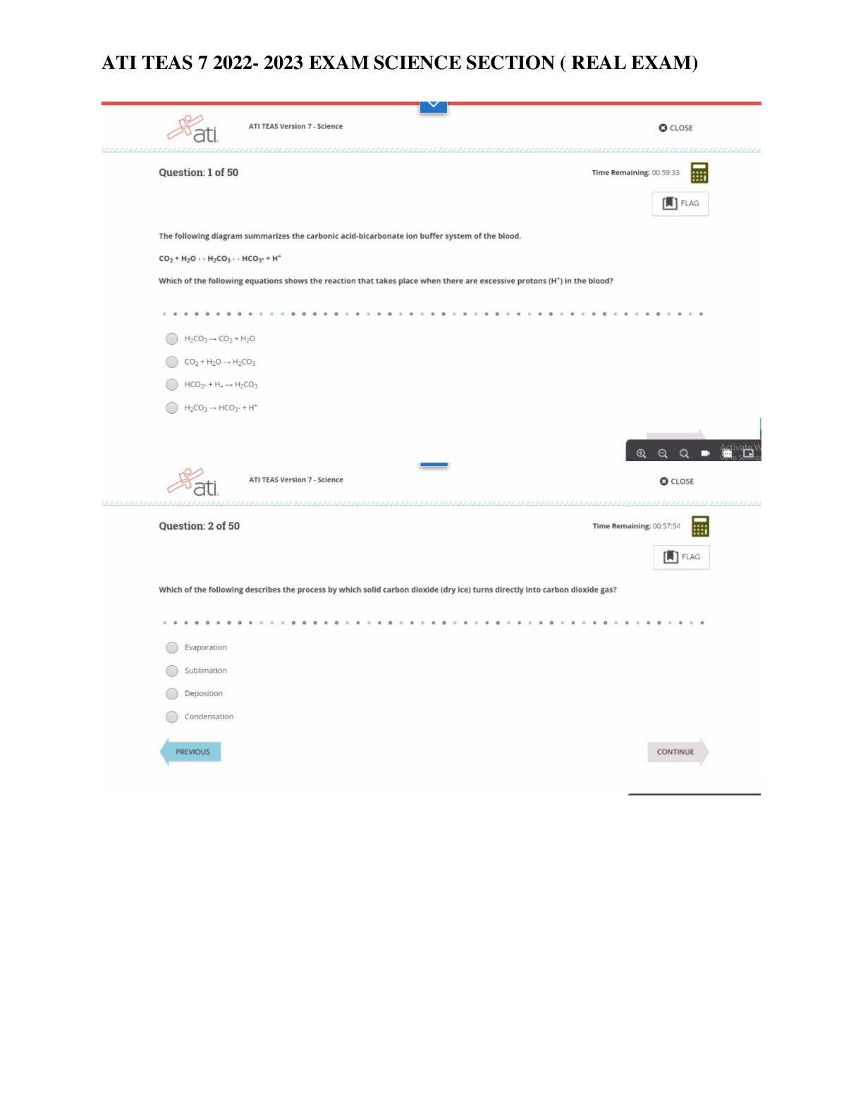 Preview image for ATI TEAS 7 2022- 2023 EXAM SCIENCE SECTION ( REAL EXAM)