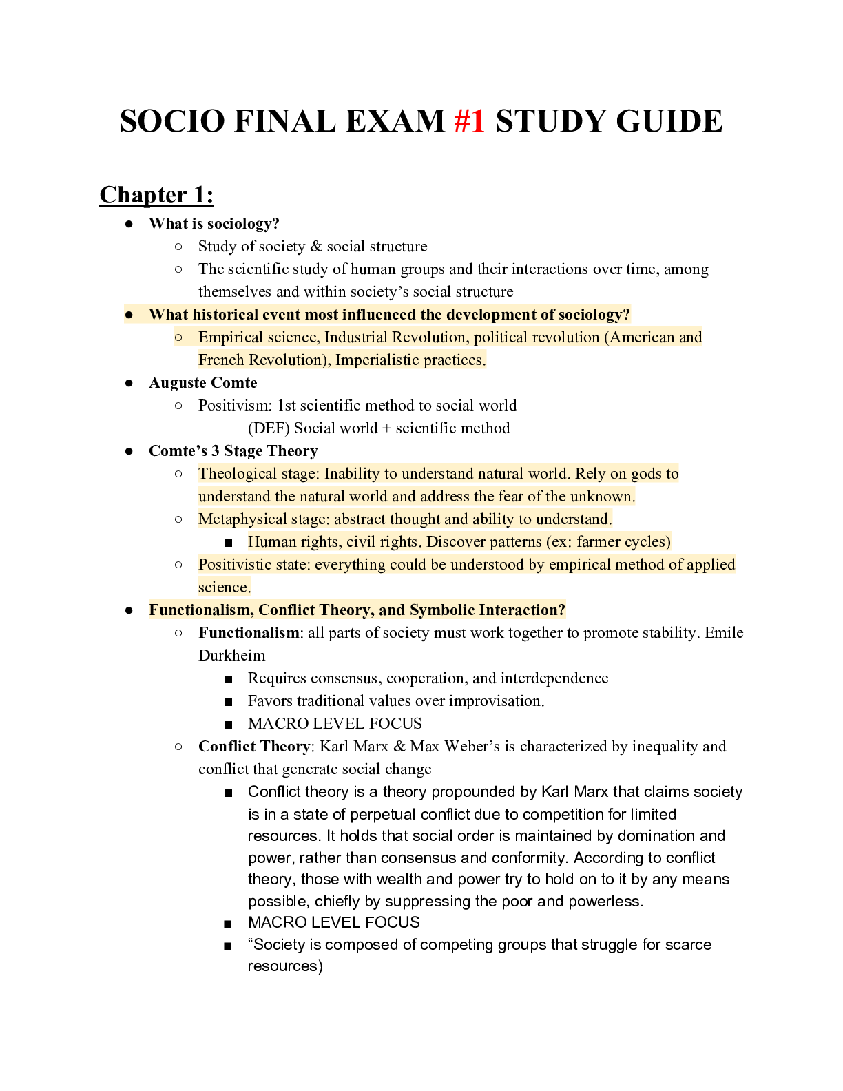 Preview image for SOCL 2001 - Sociology Final Exam 1 Guide