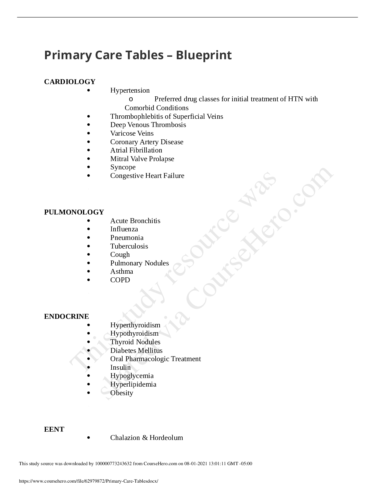 Preview image for Primary Care Tables – Blueprint