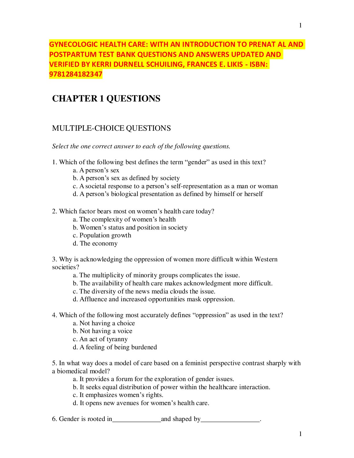 Preview image for NURS 6551 Midterm Exam 1 - Question and Answers