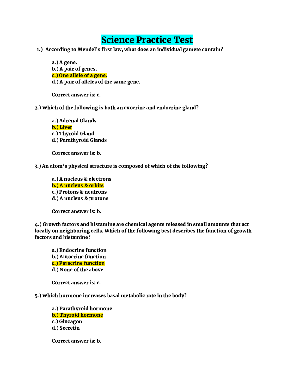 TEAS 7 Science Practice Test: Contains 100 Questions and Answers