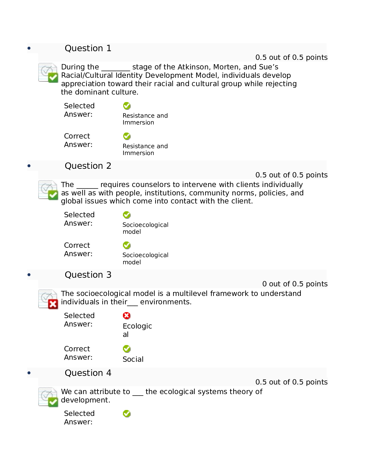 Preview image for COUN 6723 Multicultural Counseling Week 3 Quiz MC | Walden University