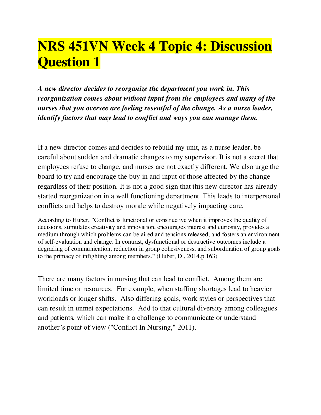 Preview of NRS 451VN Week 4 Topic 4: Discussion Question 1